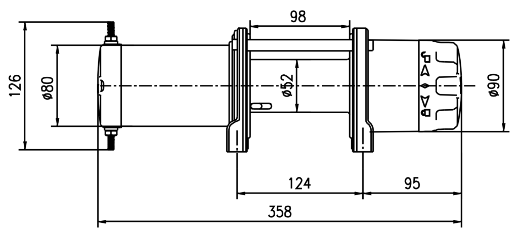 Treuil T-max ATW PRO 12V avec corde synthétique, capacité de 1134 kg